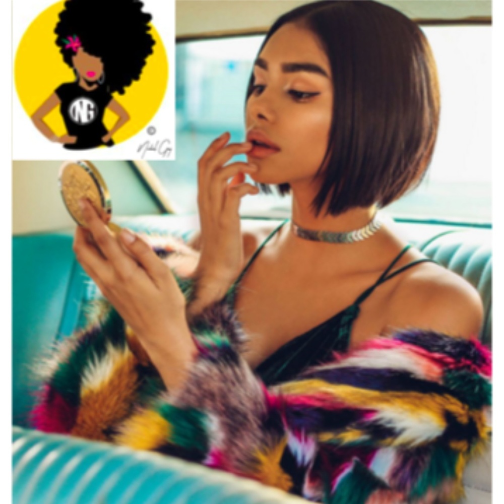 Colorful Faux Fur Coat Multicolor Long Sleeve